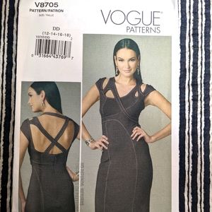 Vogue V8705 size DD (12-14-16-18) pattern ONLY